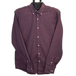 Penguin by Munsingwear Heritage Slim Fit Mens 16 34/35 Red Button Shirt Lng Slv